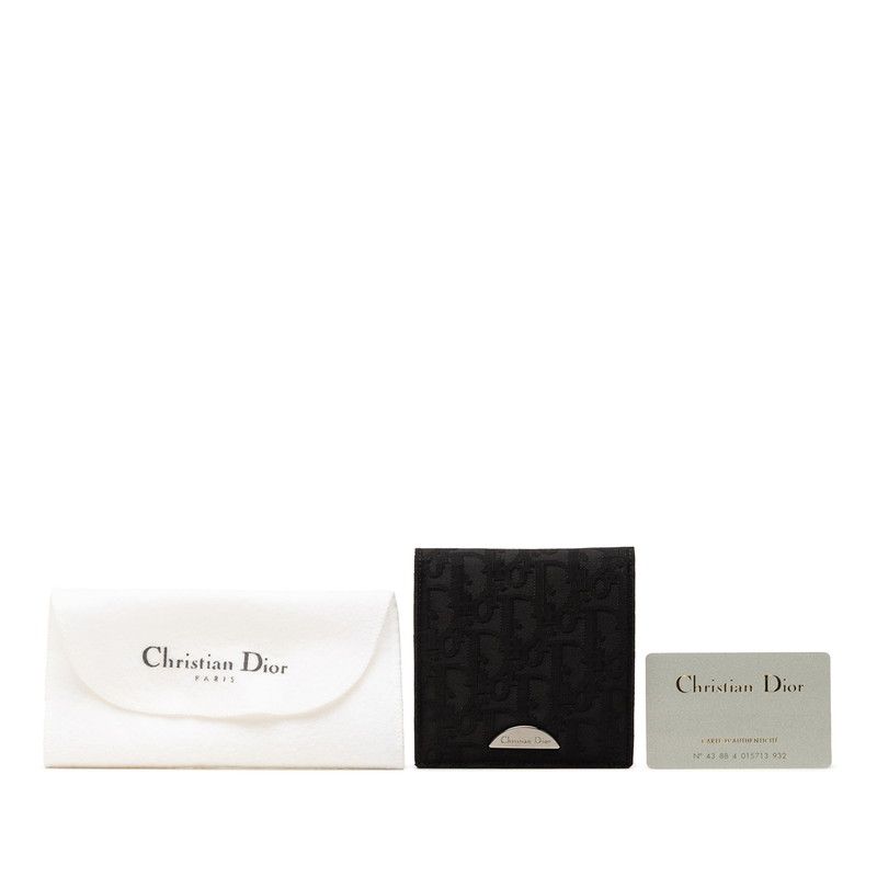 Dior Oblique Jacquard Bifold Wallet Black Nylon Leather — view 8