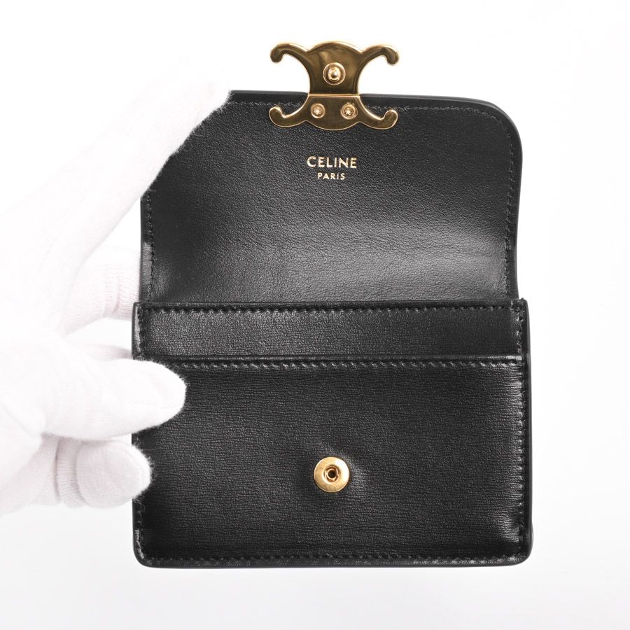 Celine Card Case Holder with Triomphe Flap — view 4