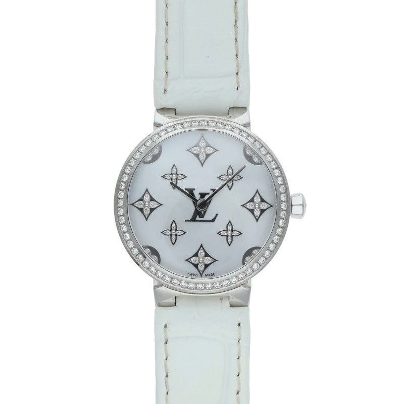 Louis Vuitton Tambour Slim Monogram Diamond Watch