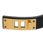 Hermes Mini Dog Clou de Lune Stud Embellished Leather Bracelet T1 — view 4