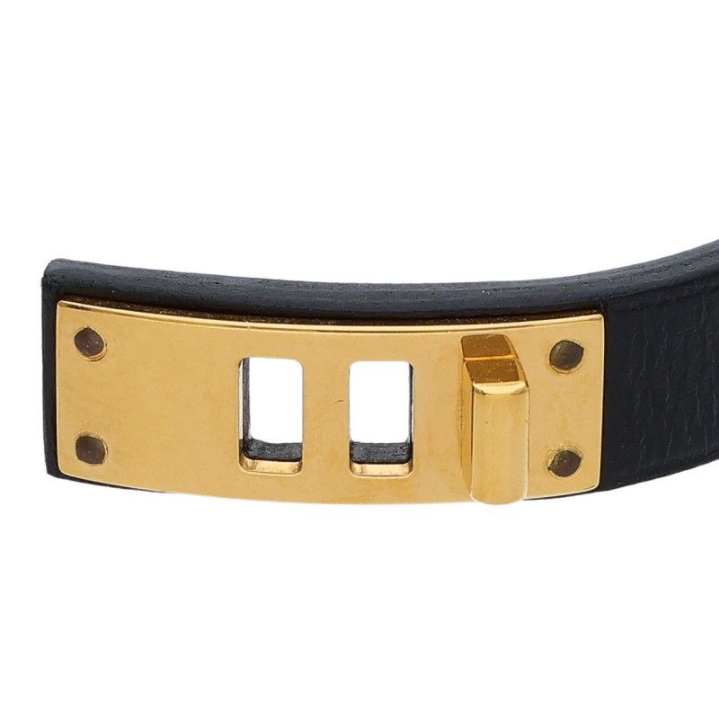 Hermes Mini Dog Clou de Lune Stud Embellished Leather Bracelet T1 — view 4