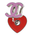 Chanel CC Logo Heart Motif Single Pierced Earrings