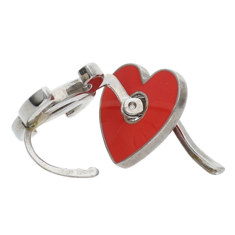 Chanel CC Logo Heart Motif Single Pierced Earrings — view 4