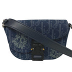Dior Oblique Gallop Canvas Shoulder Bag Navy