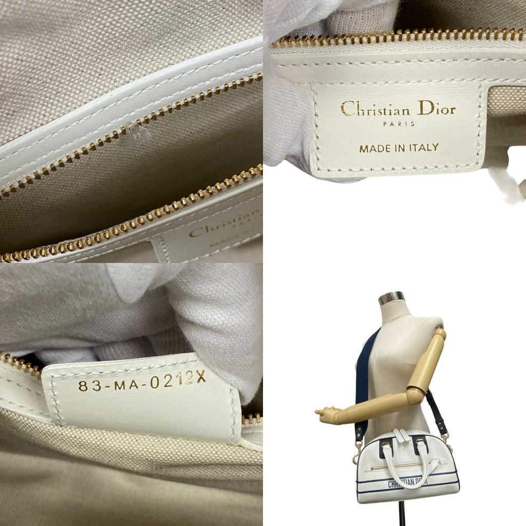 Dior Bow Sling Bag Vibe Leather Mini Boston White — view 8