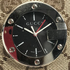 Gucci Table Clock Travel GG Canvas Leather Beige — view 2