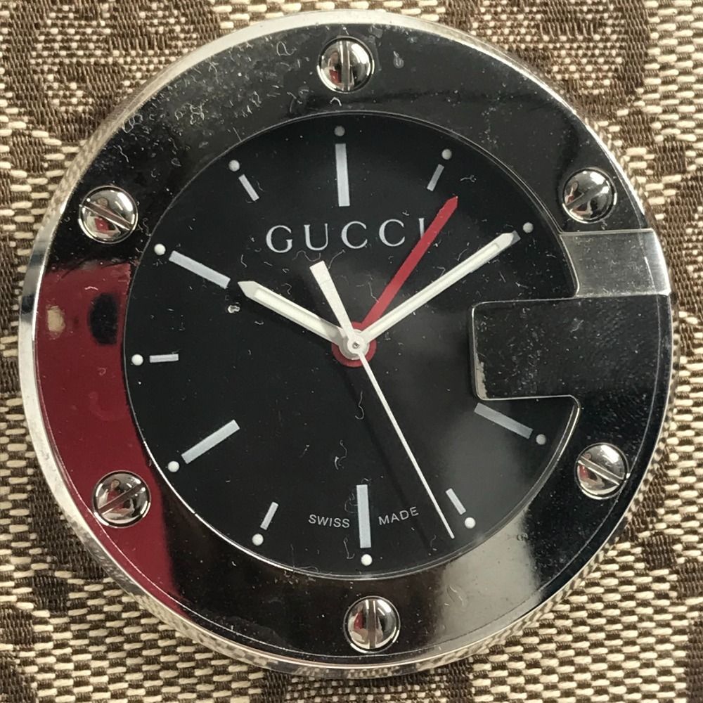 Gucci Table Clock Travel GG Canvas Leather Beige — view 2