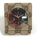 Gucci Table Clock Travel GG Canvas Leather Beige