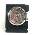 Gucci Table Clock Travel Leather Silver