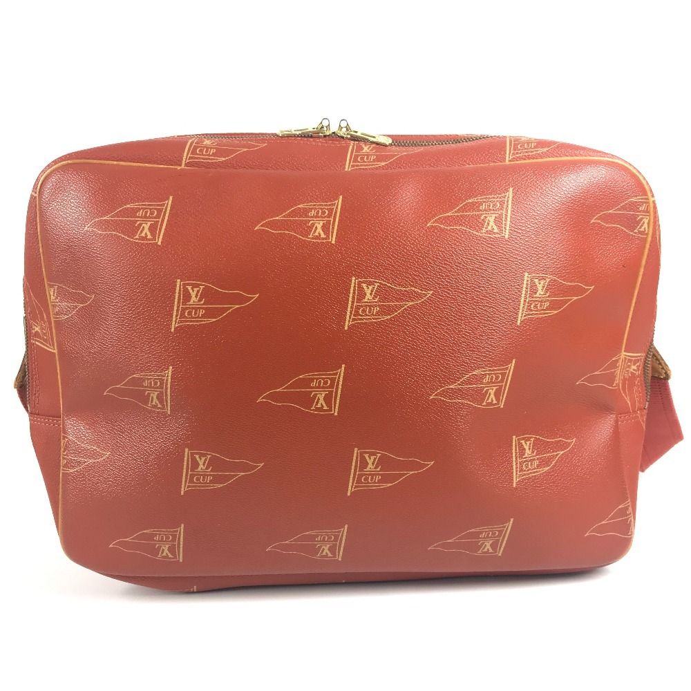 Louis Vuitton Shoulder Bag Calvi Leather Canvas Abogany Orange — view 2