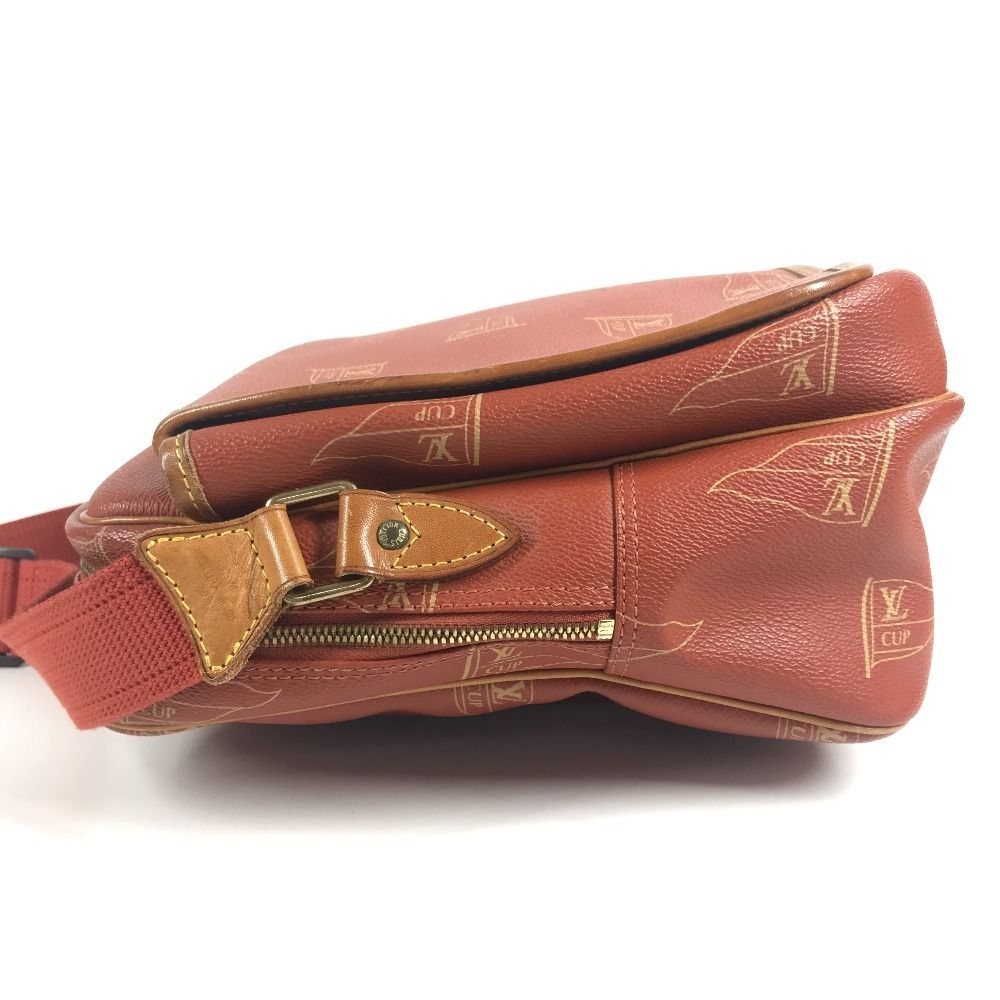 Louis Vuitton Shoulder Bag Calvi Leather Canvas Abogany Orange — view 4