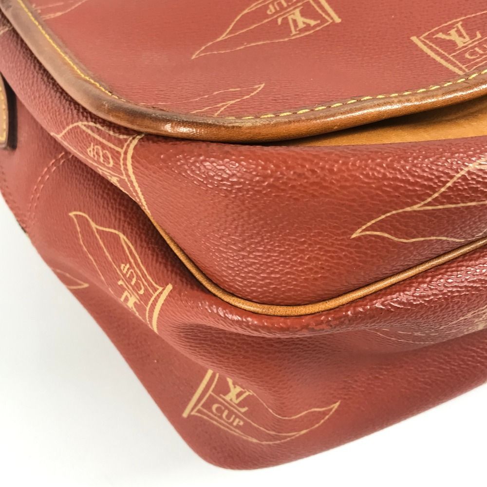 Louis Vuitton Shoulder Bag Calvi Leather Canvas Abogany Orange — view 6