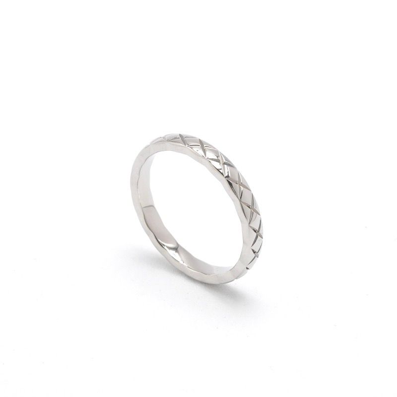 Chanel Ring Silver Quilted Coco Crush Marriage