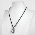 Louis Vuitton Necklace LV Lock Padlock Metal Silver — view 5