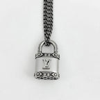 Louis Vuitton Necklace LV Lock Padlock Metal Silver — view 2