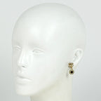 Chanel CC Logo Rhinestone Earrings Gold Plated — view 5