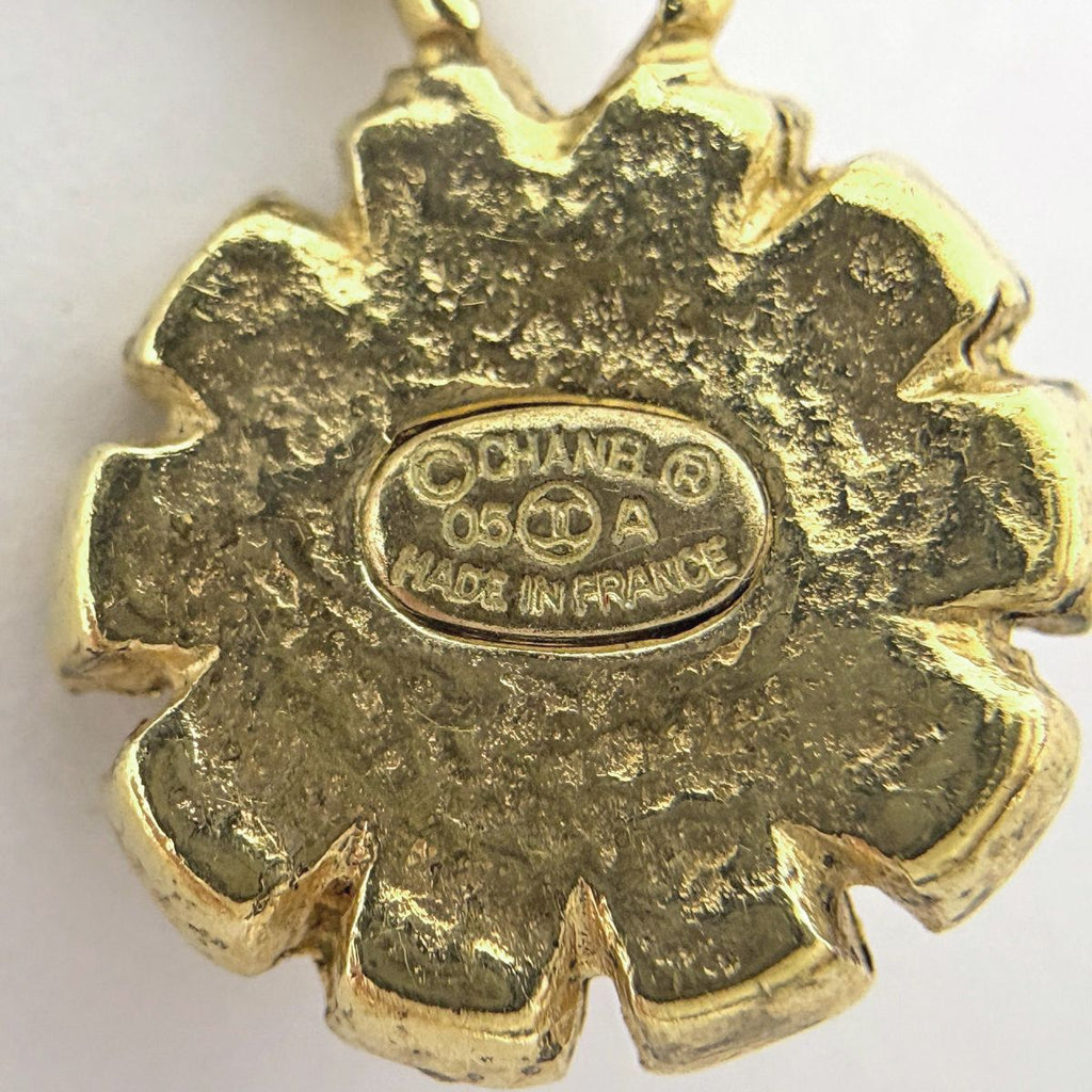 Chanel CC Logo Rhinestone Earrings Gold Plated — view 4