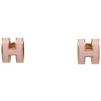 Hermes Pop Earrings Logo Pink Gold
