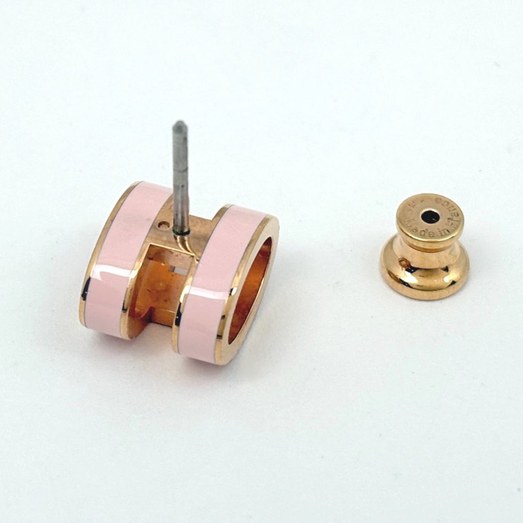 Hermes Pop Earrings Logo Pink Gold — view 3