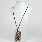 Hermes Buffalo Horn Necklace Logo Choker Fabric Brown — view 6