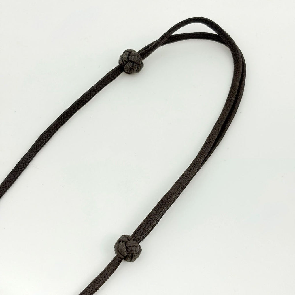 Hermes Buffalo Horn Necklace Logo Choker Fabric Brown — view 3