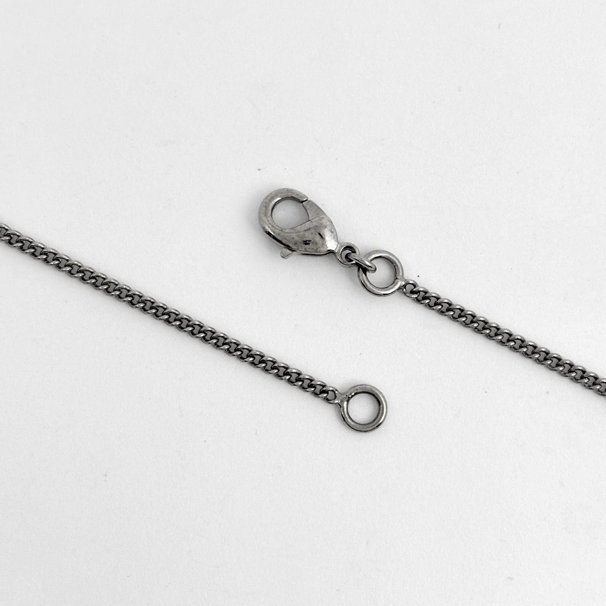Chanel CC Logo Rhinestone Necklace CC Mark Silver Plated — view 3