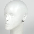 Chanel CC Logo Rhinestone Earrings Silver Plated — view 5