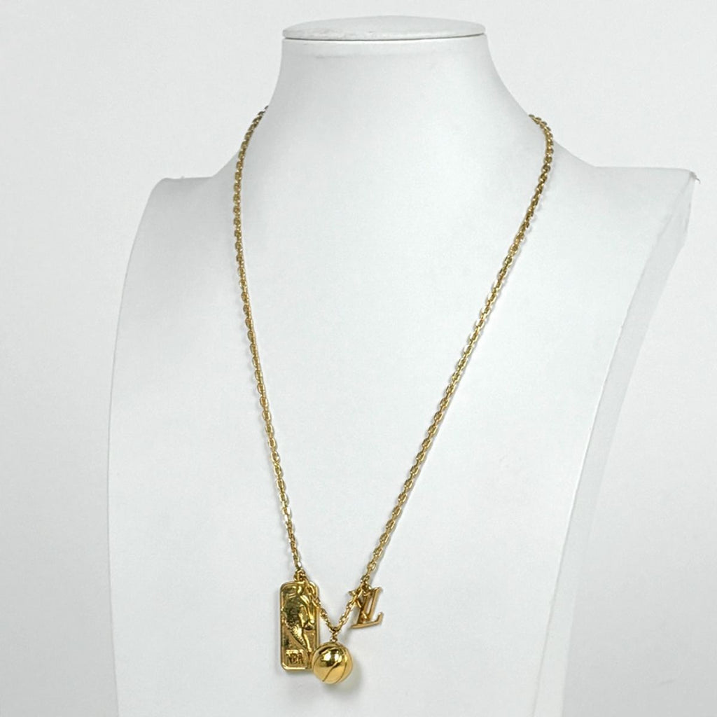 Louis Vuitton Line Gbor Slim Necklace Nba Collaboration Gold Plated — view 4