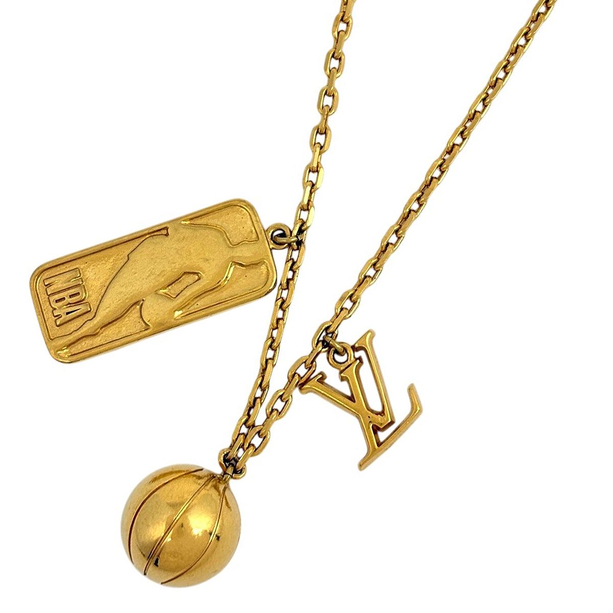 Louis Vuitton Line Gbor Slim Necklace Nba Collaboration Gold Plated