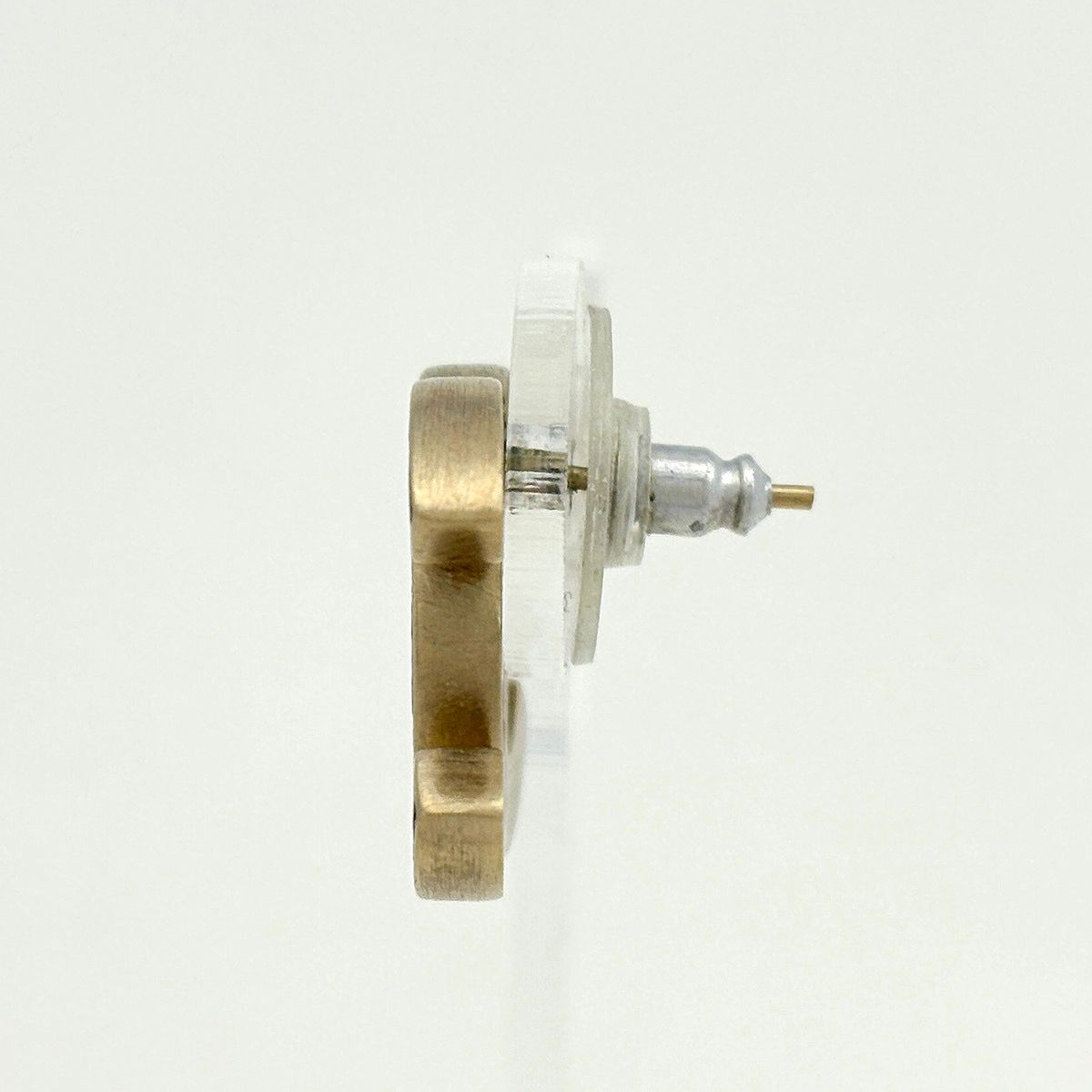 Chanel CC Logo Earrings CC Mark Metal Black — view 2