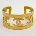 Chanel CC Logo Bangle CC Mark Bracelet Gold Plated — view 2