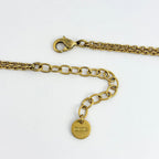 Dior Logo Faux Pearl Necklace Double Strand Gold Plated — view 3