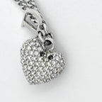 Dior Logo Rhinestone Necklace Clover Silver Plated — view 4