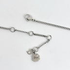 Dior Logo Rhinestone Necklace Clover Silver Plated — view 3