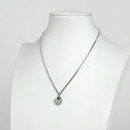 Dior Logo Rhinestone Necklace Clover Silver Plated — view 5