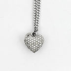 Dior Logo Rhinestone Necklace Clover Silver Plated — view 2