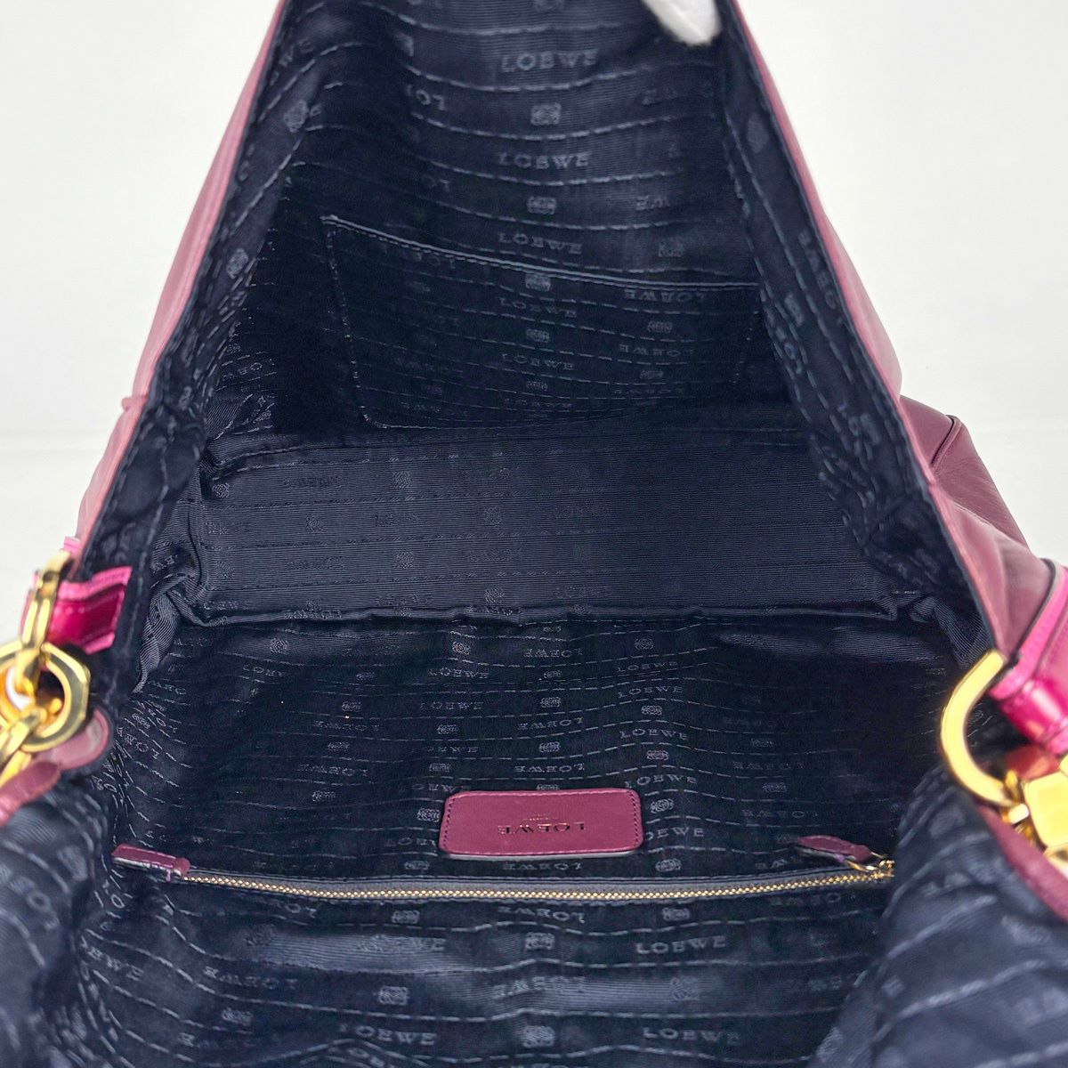 Loewe Maia Handbag 2-Way Anagram Leather Bordeaux — view 8