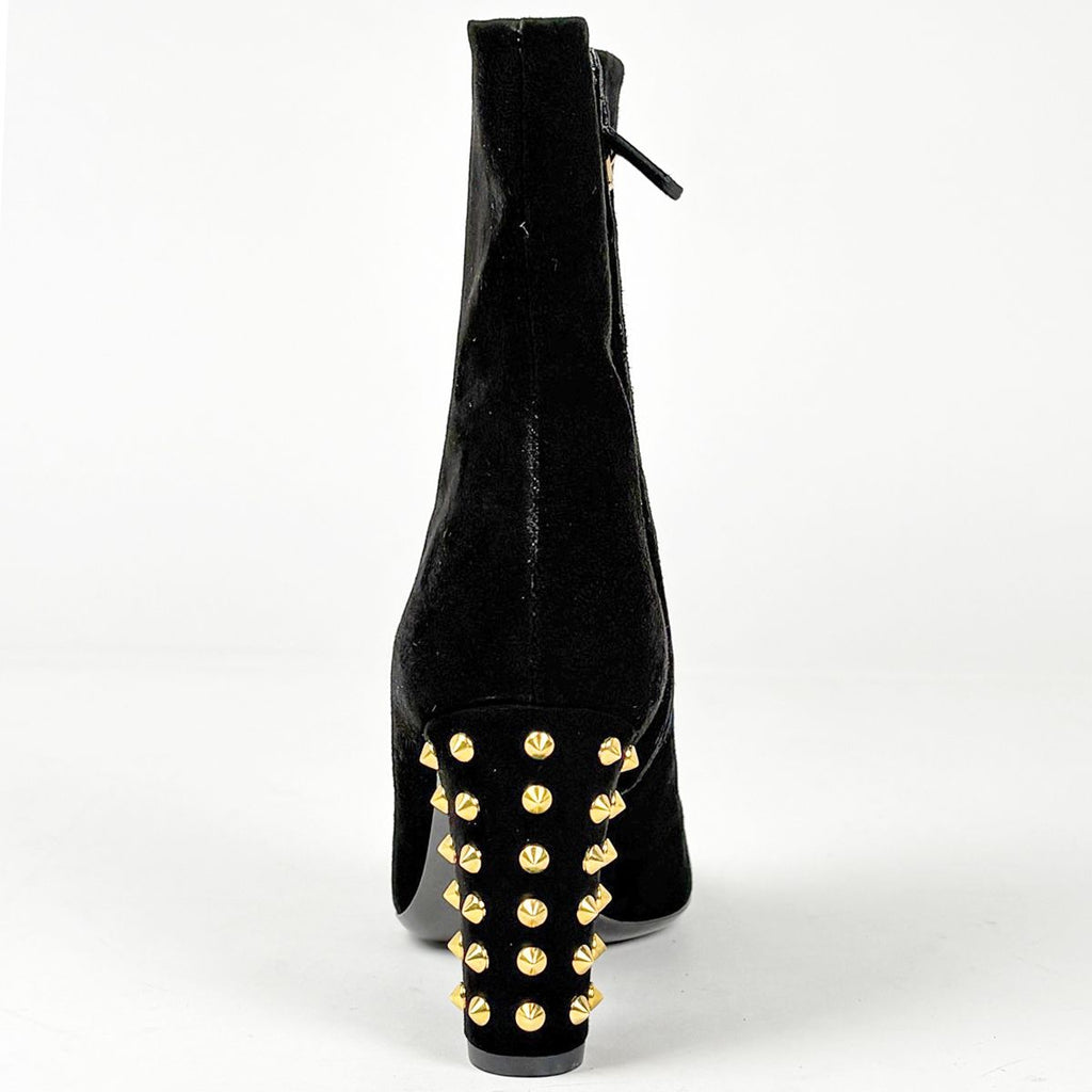 Gucci Studded Zip Up Short Boots Shoes Suede Black — view 3