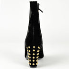 Gucci Studded Zip Up Short Boots Shoes Suede Black — view 3