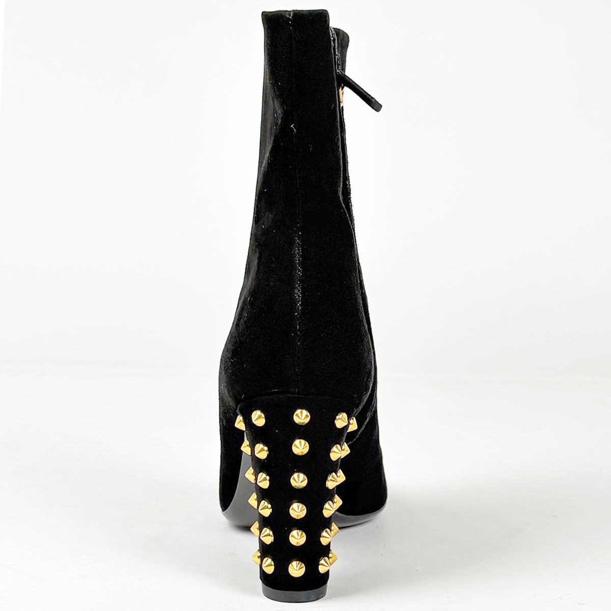 Gucci Studded Zip Up Short Boots Shoes Suede Black — view 3