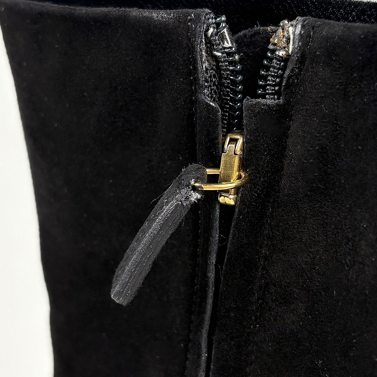 Gucci Studded Zip Up Short Boots Shoes Suede Black — view 7