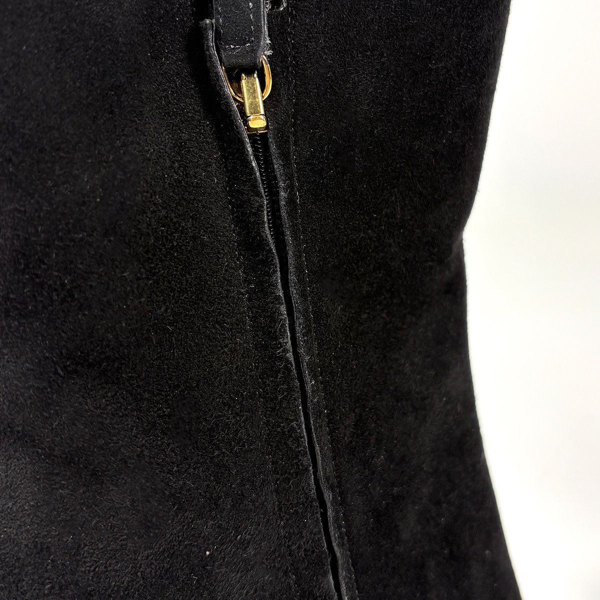 Gucci Studded Zip Up Short Boots Shoes Suede Black — view 6