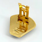 Hermes Enamel Earrings Cloisonne Gold Plated Blue — view 3