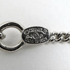 Chanel CC Logo Necklace Heart Silver Plated Pink — view 4