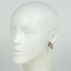 Chanel CC Logo Rhinestone Earrings Gold Plated — view 7
