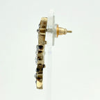 Chanel CC Logo Rhinestone Earrings Gold Plated — view 2