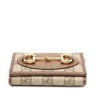 Gucci GG Supreme Horsebit Trifold Wallet Beige Brown Leather — view 3
