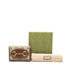 Gucci GG Supreme Horsebit Trifold Wallet Beige Brown Leather — view 8