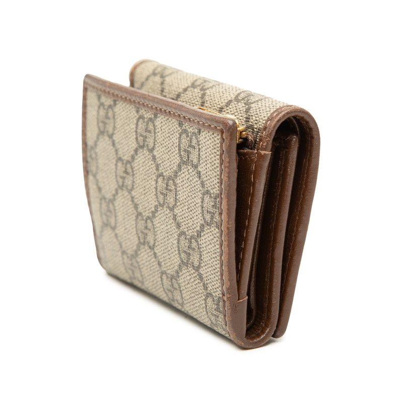 Gucci GG Supreme Horsebit Trifold Wallet Beige Brown Leather — view 2