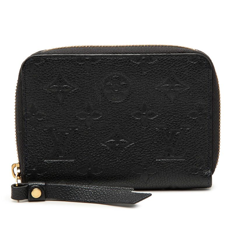 Louis Vuitton Monogram Empreinte Compact Key Wallet Bifold Black Leather